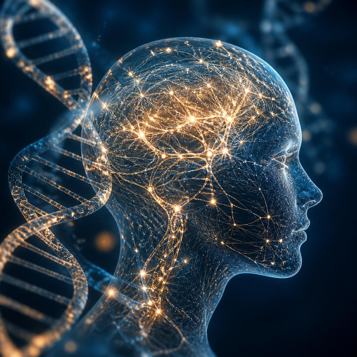 Neural pathways and DNA visualization